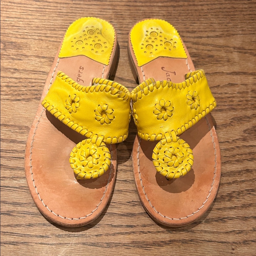 Jack Rogers Yellow Leather Sandals